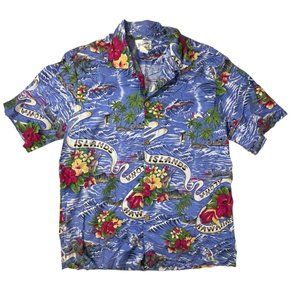 Vintage Hawaiian shirt button up Helena's made in Hawaii USA men's large